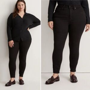 Madewell Plus 10" High-Rise Skinny Jeans Black Stretch Size 24W